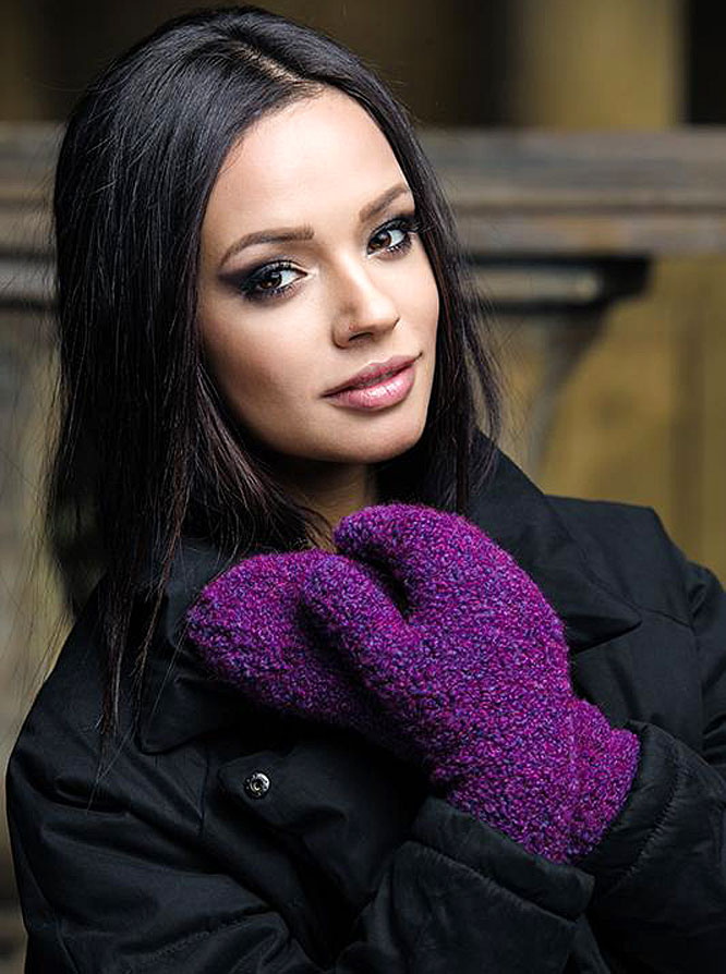 Варежки Boucle 35 фиолет Gulyann